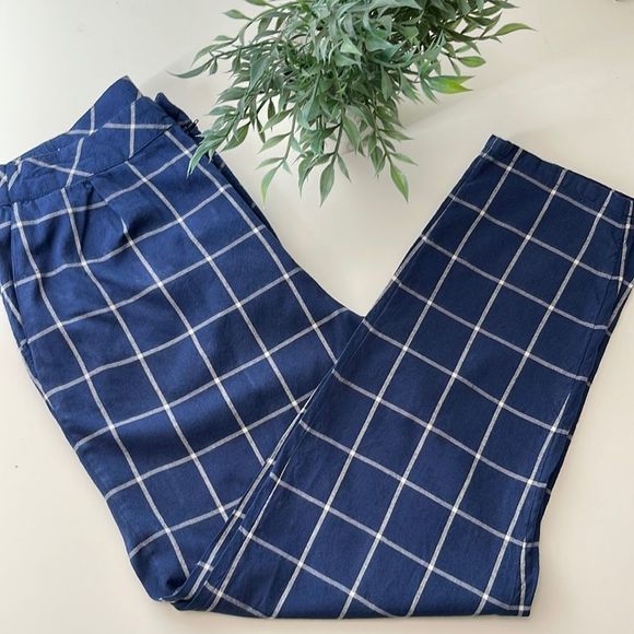 RVCA cotton and viscose plaid pants.  Size 10. - Picture 1 of 8